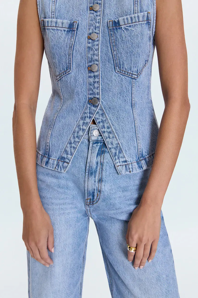 GIA FITTED COLLARLESS VEST