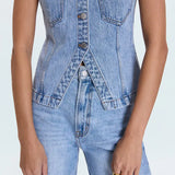 GIA FITTED COLLARLESS VEST