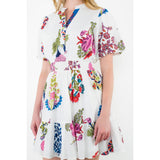 PUFF SLEEVE VNECK MINI DRESS