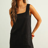 MINI DRESS W/ EYELET POCKETS