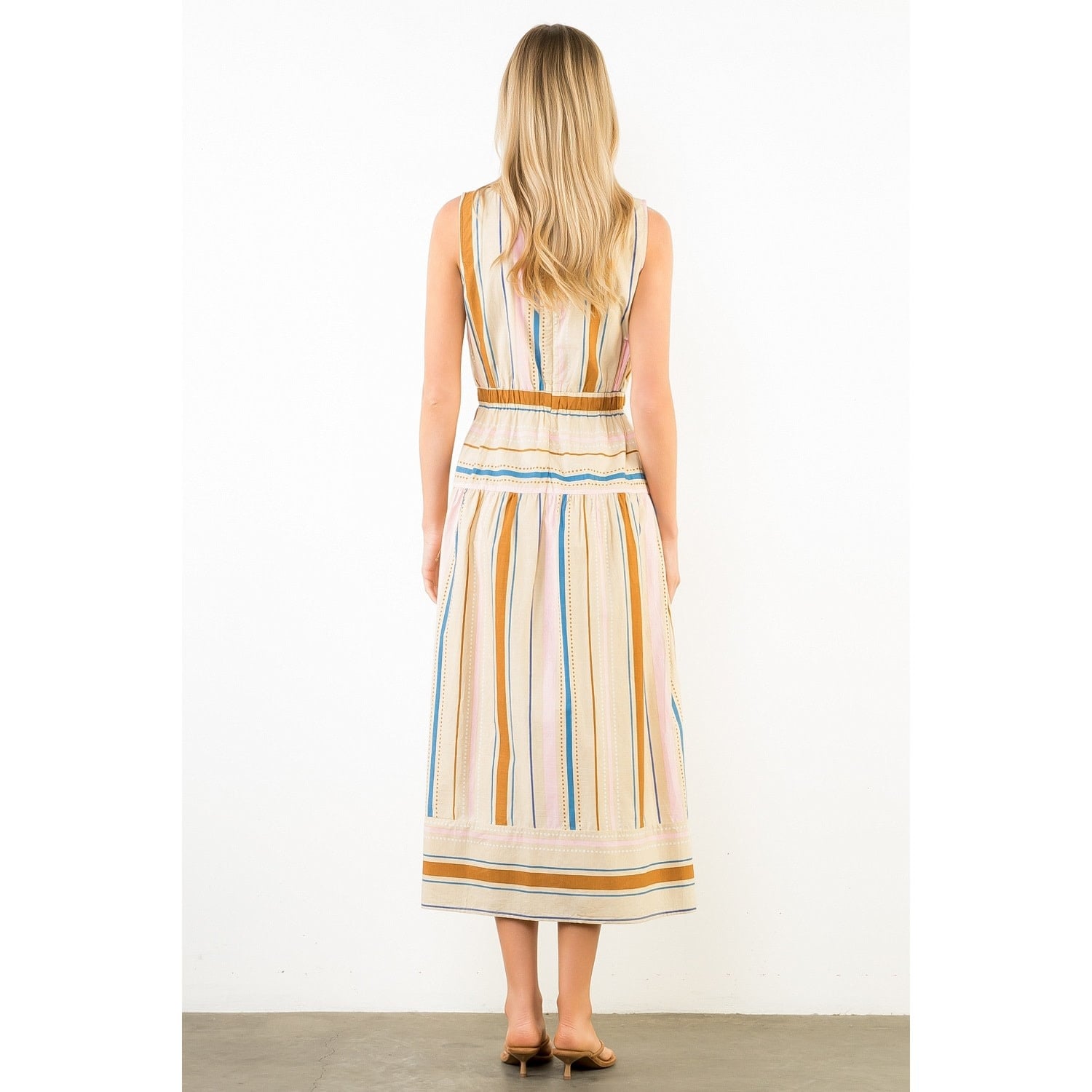 STRIPE MIDI DRESS