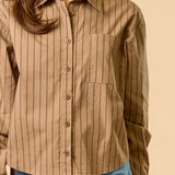 STRIPED BUTTON DOWN BLOUSE