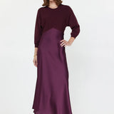 3/4 SLV MIXED MEDIA DRESS