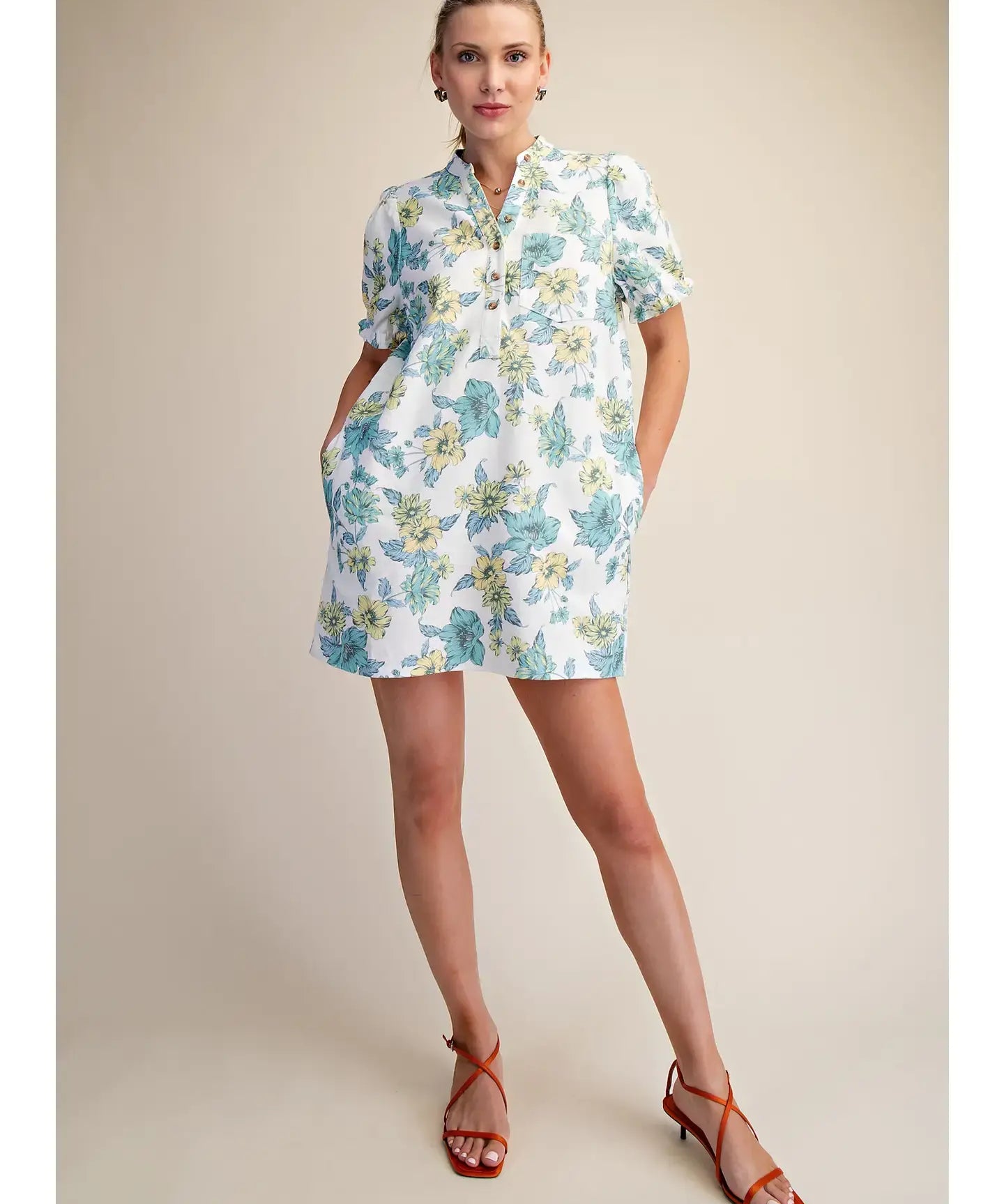 VINTAGE FLORAL MINI DRESS