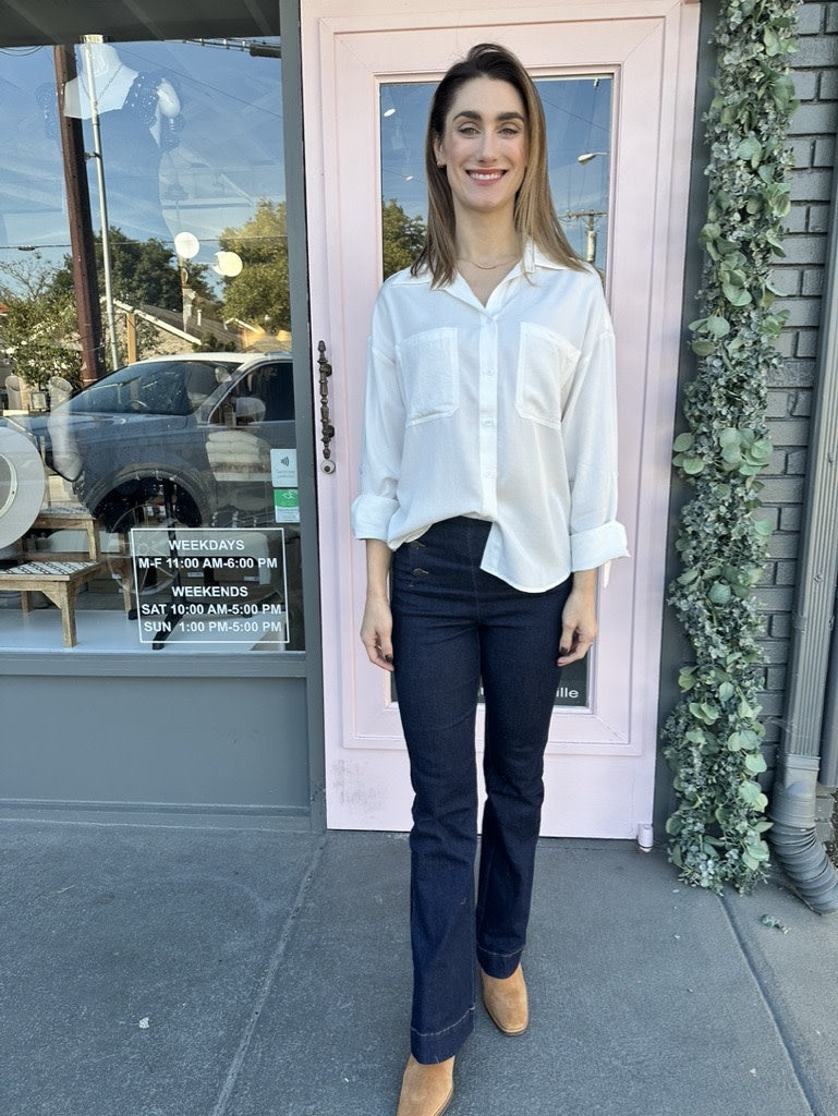 LUXE SATEEN BUTTON DOWN