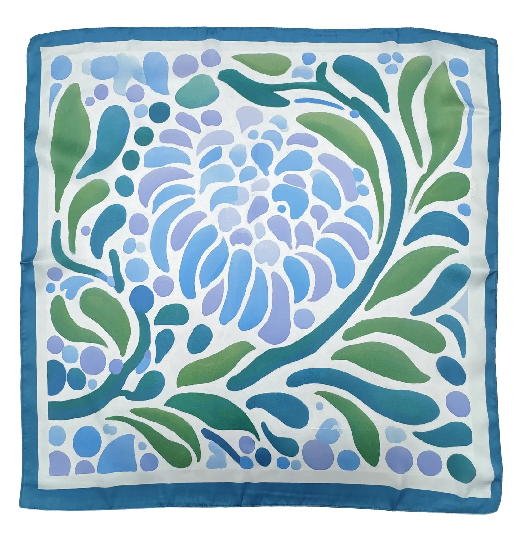 BLOOM PRINT BLUE SQUARE SCARF
