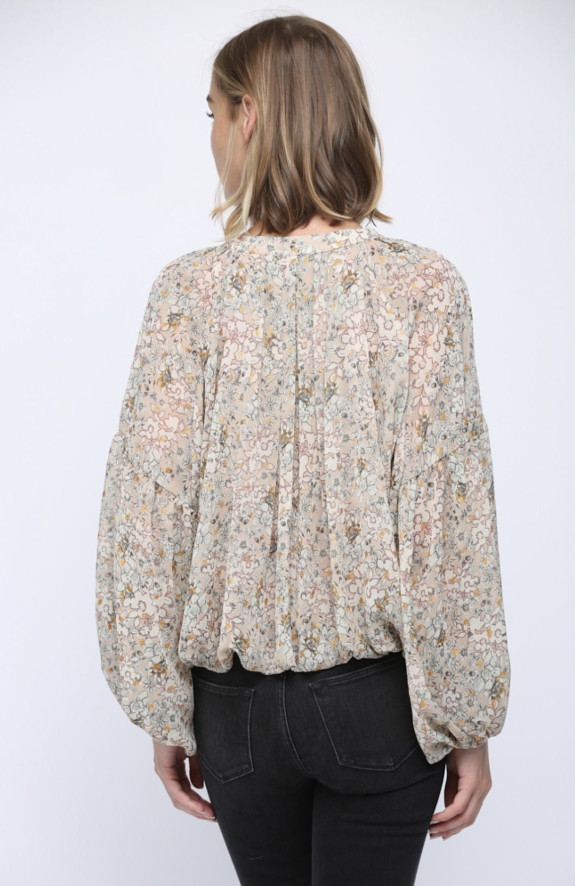 LUREX FLORAL PRINT BLOUSE