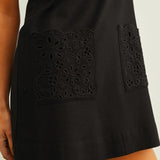 MINI DRESS W/ EYELET POCKETS