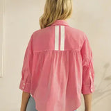 PINSTRIPE SHIRT W/CONTRAST STRIPE