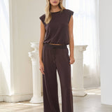 Brushed Modal Wide Leg Drawstring Pants