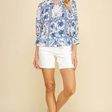 FLORAL BUTTON DOWN TOP