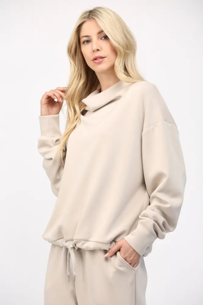 BUTTER SOFT COWL NECK SWEATSHIRT (additional colors)