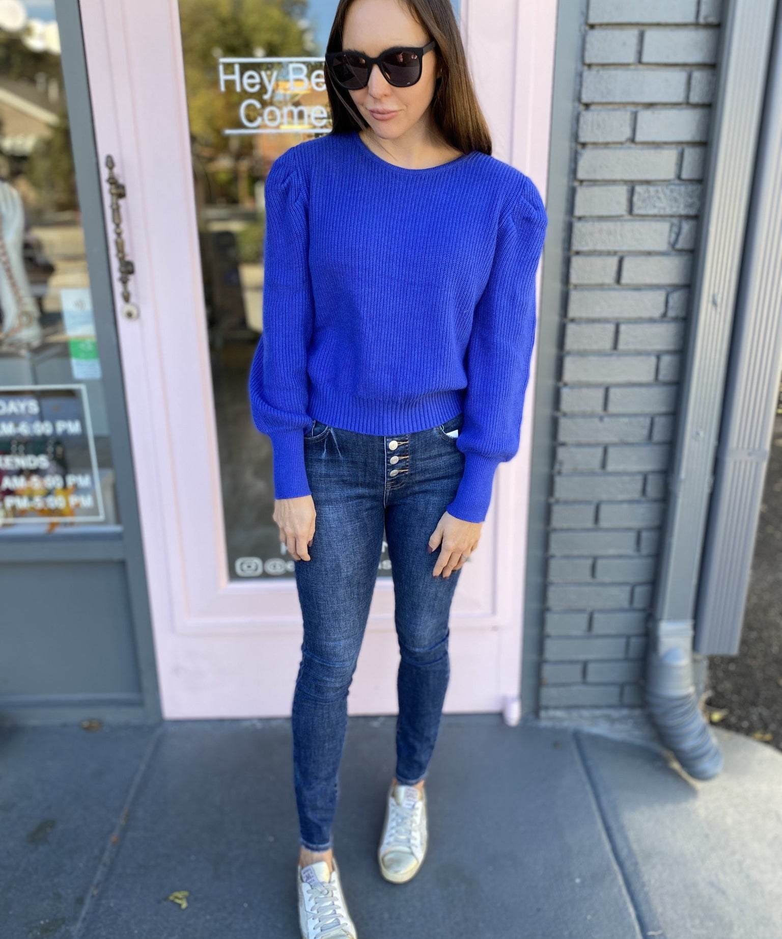 KYLA BACK TIE PUFF SLV SWEATER