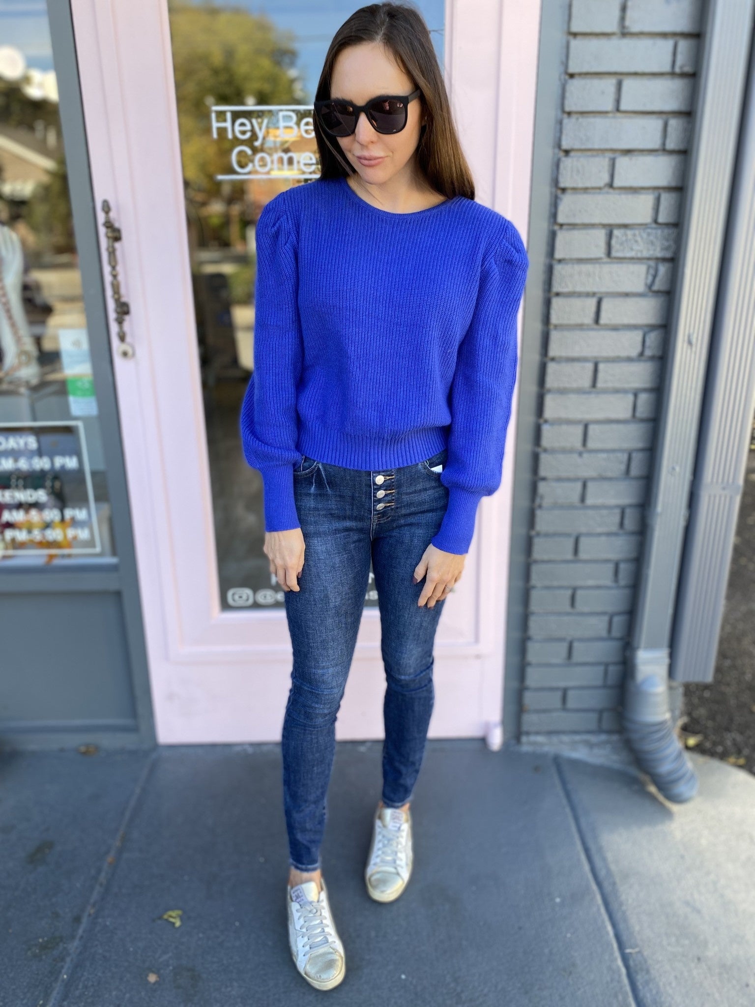 KYLA BACK TIE PUFF SLV SWEATER