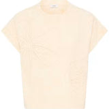Raised Floral Knit Top Cream
