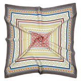 Boho Geometric Printed Square Silky Satin Bandana Scarf