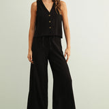 CRINKLED SLVLESS TOP