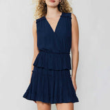 SLVLESS SURPLICE TIERED MINI DRESS W/ RUFFLE
