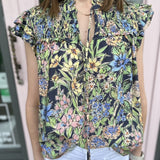 FLUTTER SLV BLOUSE WITH SMOCKING DETAIL