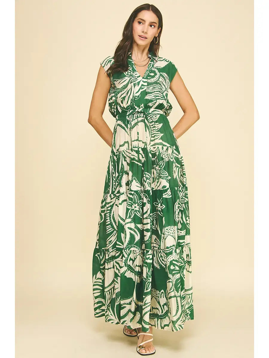 FLORAL TIERED MAXI DRESS