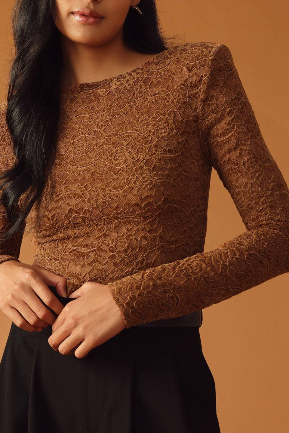 WOVEN LACE BODYSUIT