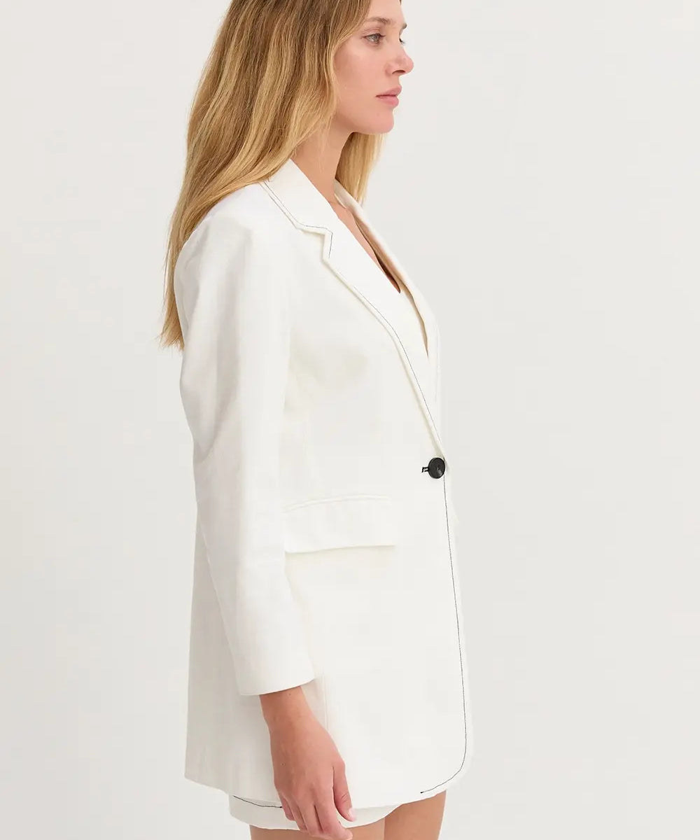 RENATA CONTRAST STITCH BLAZER
