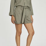 BELTED COTTON ROMPER