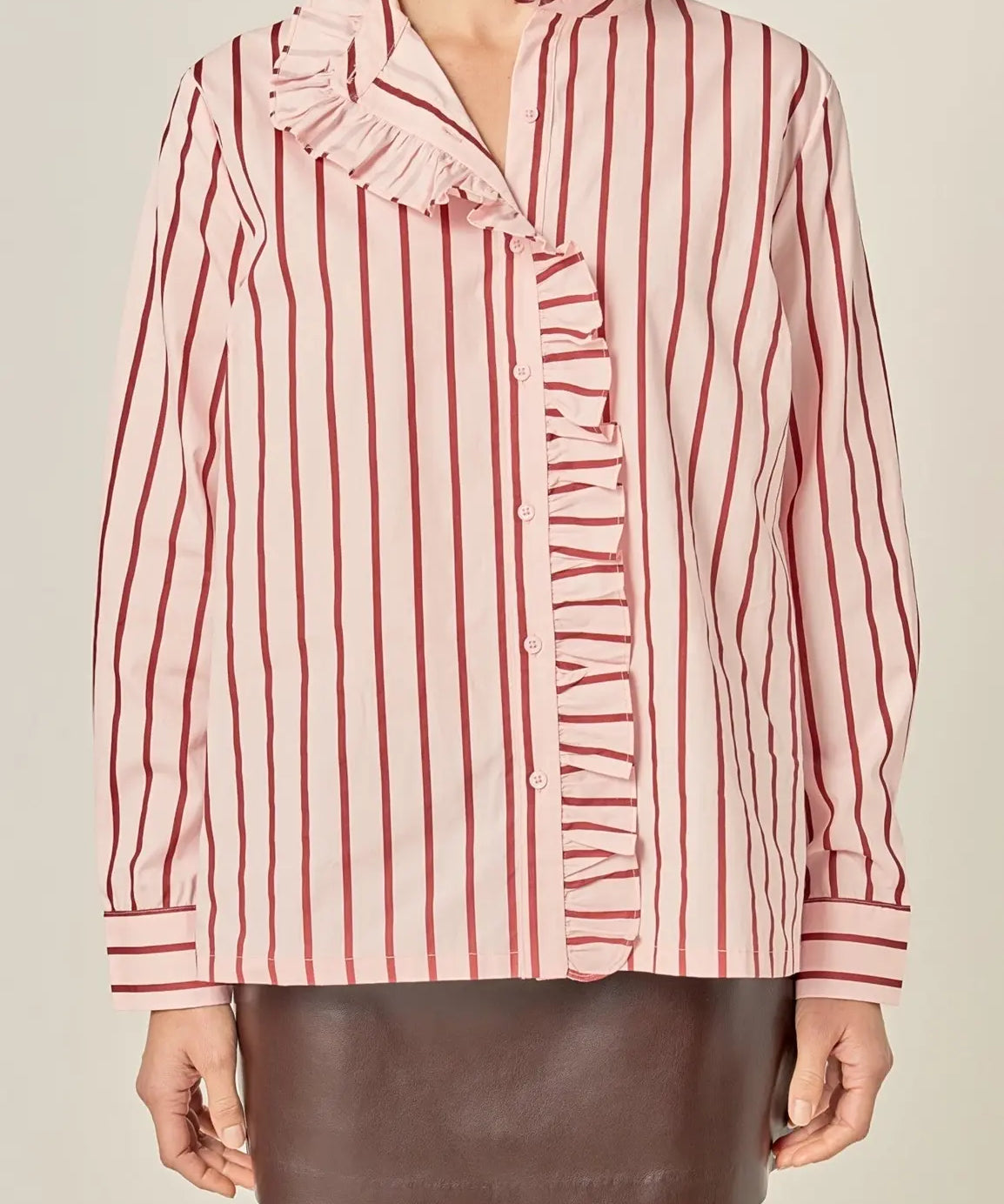 LILY STRIPE RUFFLE BLOUSE