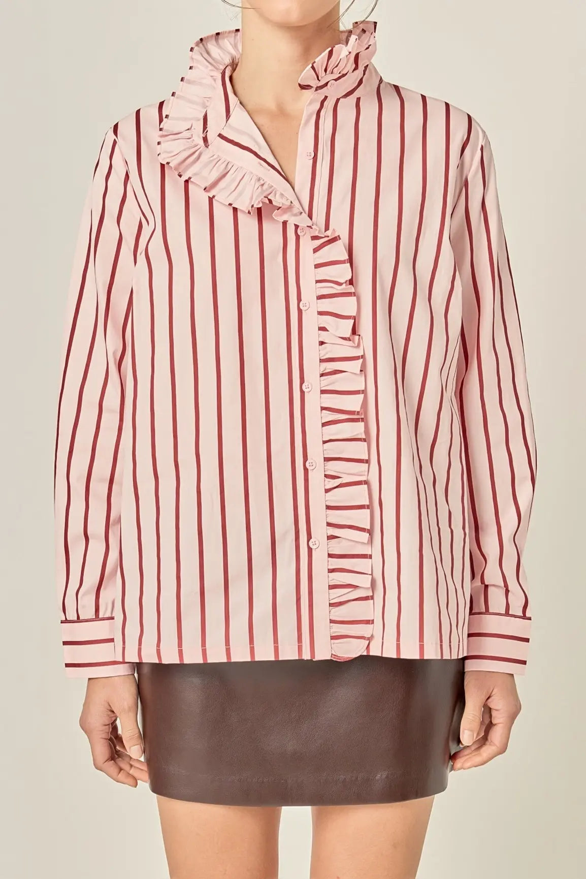 LILY STRIPE RUFFLE BLOUSE