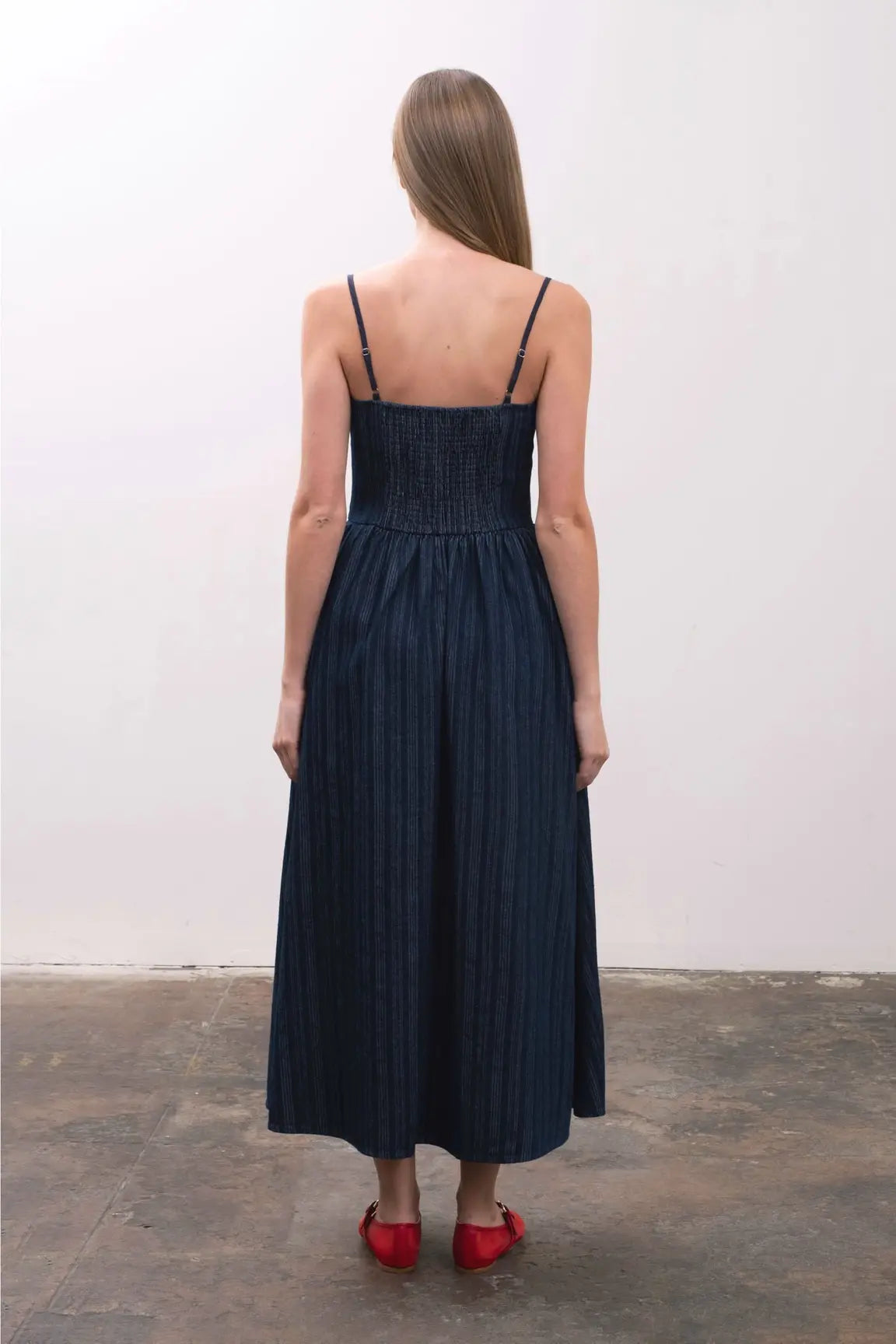 DENIM MIDI DRESS