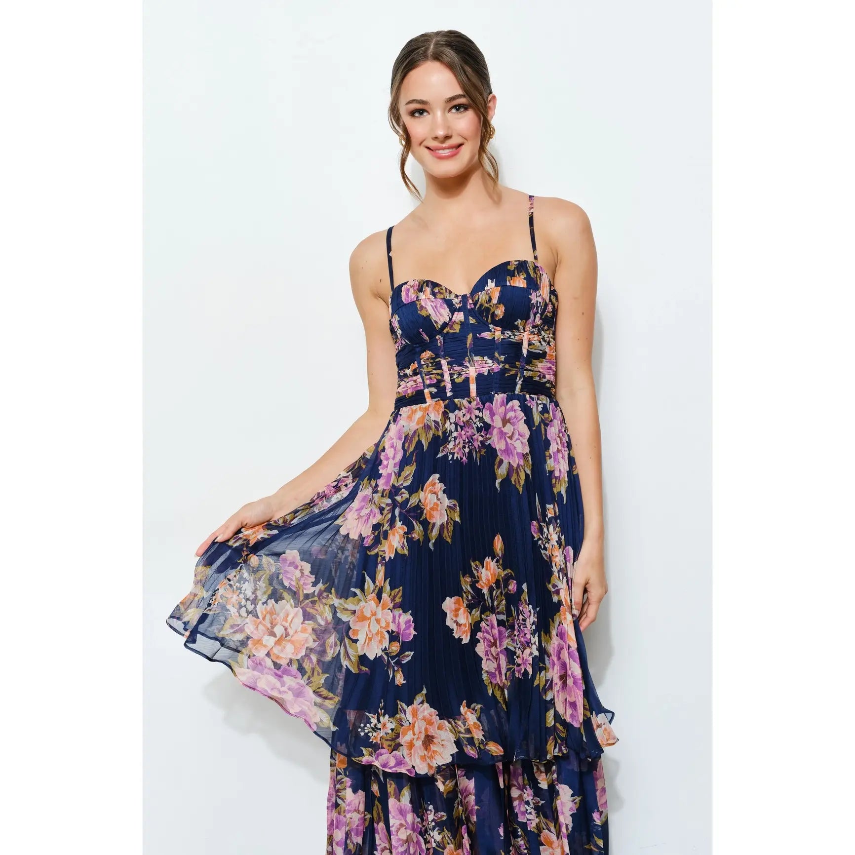 CORSET BODICE TIERED MAXI