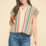 COLOR BLOCK CROCHET TOP