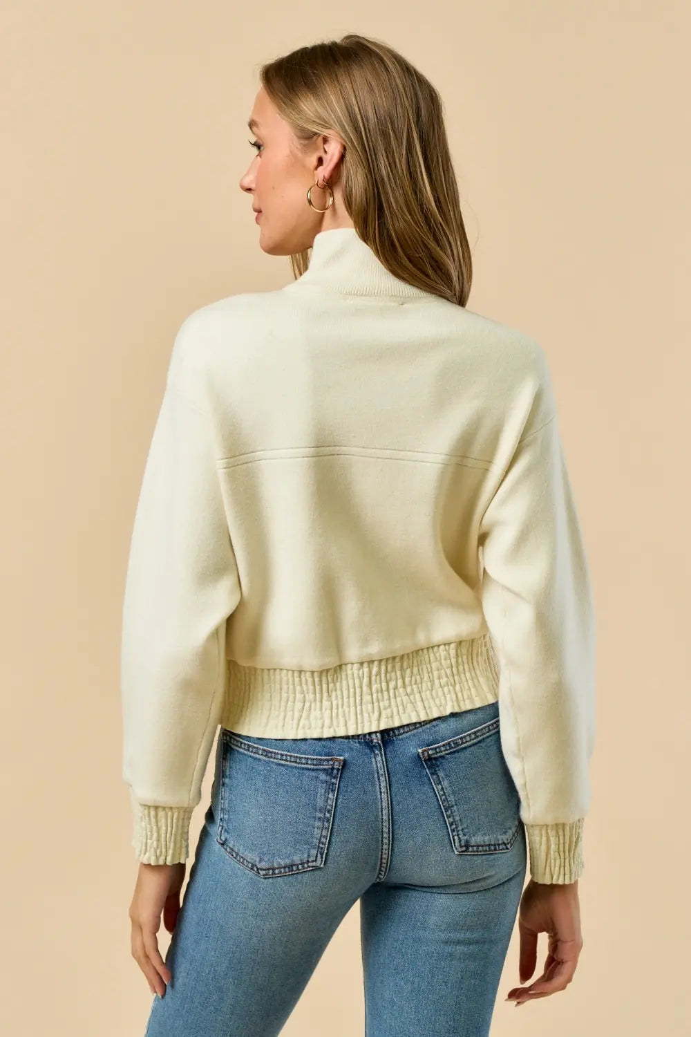 MOCK NECK ZIP UP JACKET