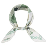 VINTAGE POPPY FLOWER OLIVE PRINT SILKY BANDANA