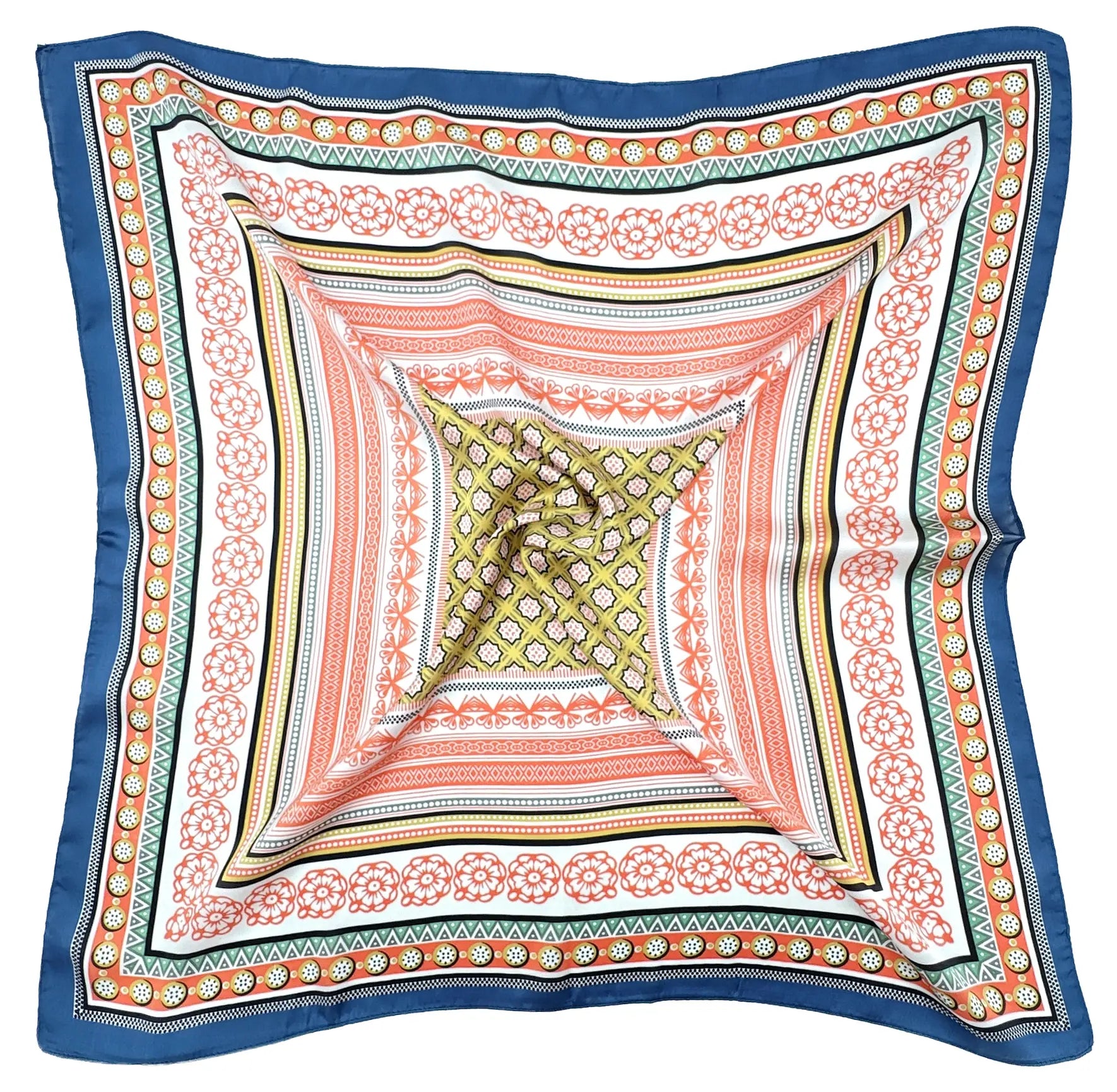 BOHO NAVY PRINT SQUARE SCARF