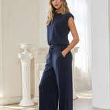 Brushed Modal Wide Leg Drawstring Pants