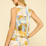 WATERCOLOR PRINT SLEEVELESS TOP