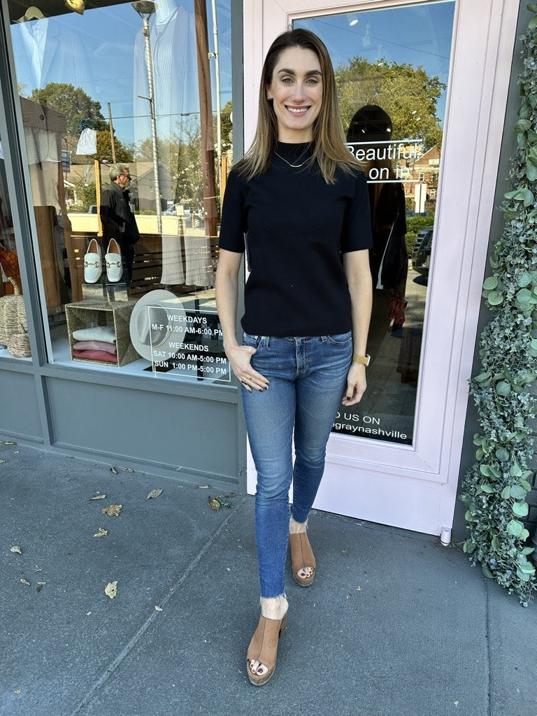 HIGH NECK SSLV SWEATER