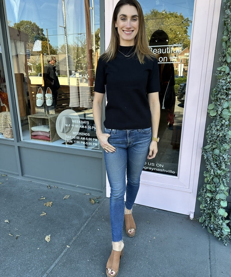 HIGH NECK SSLV SWEATER