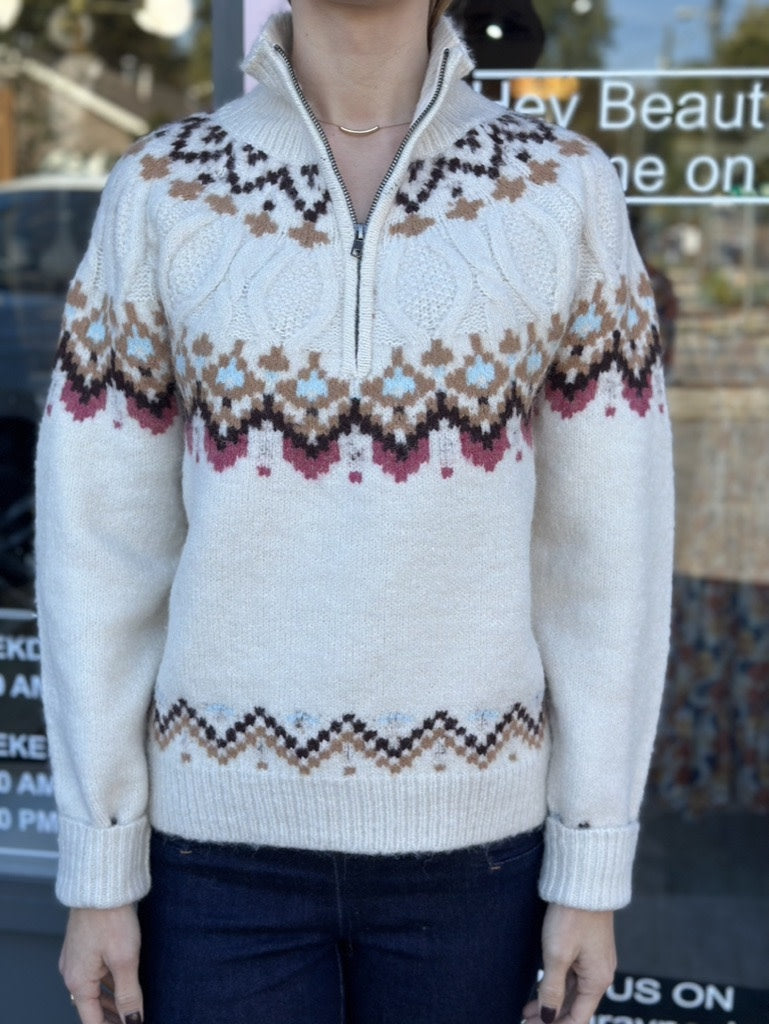 HALF ZIP KNIT SWEATER