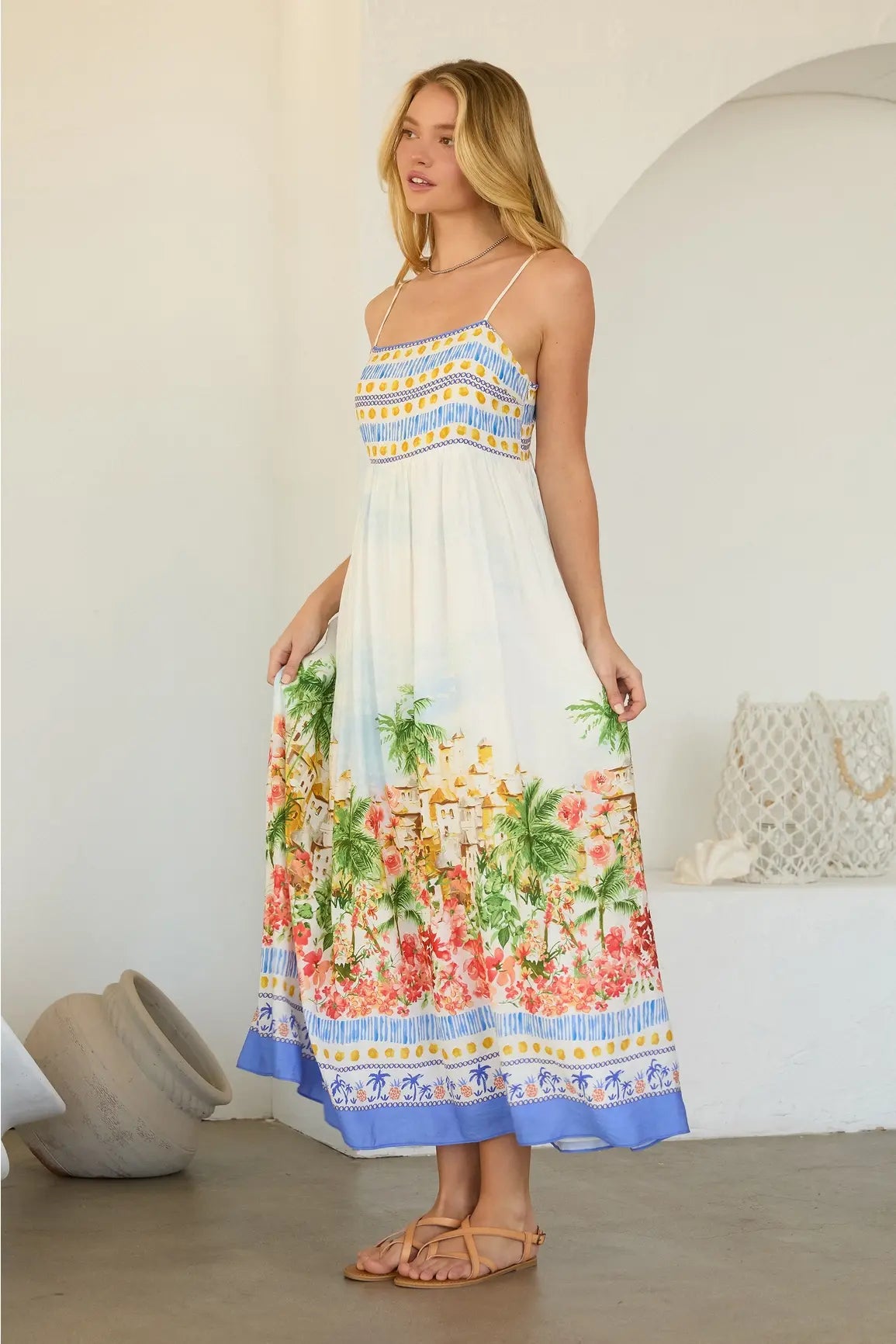 COASTAL TOWN PRINT SUNDRESS