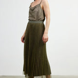 PLEATED TULLE MIDI SKIRT