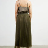 PLEATED TULLE MIDI SKIRT