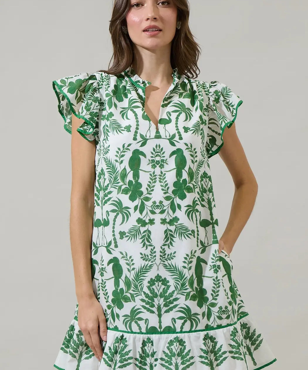 DAVINA FLORAL SHIFT MINI DRESS