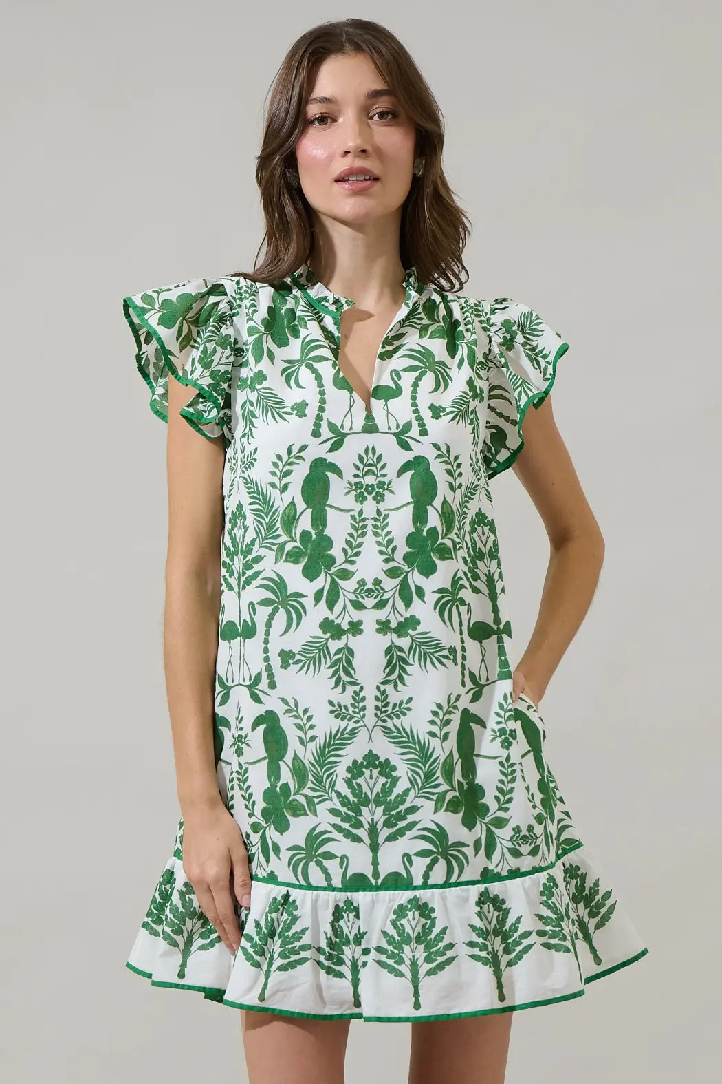 DAVINA FLORAL SHIFT MINI DRESS