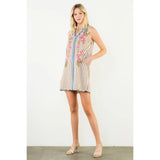 ANYA STRIPE & SCALLOP MINI DRESS