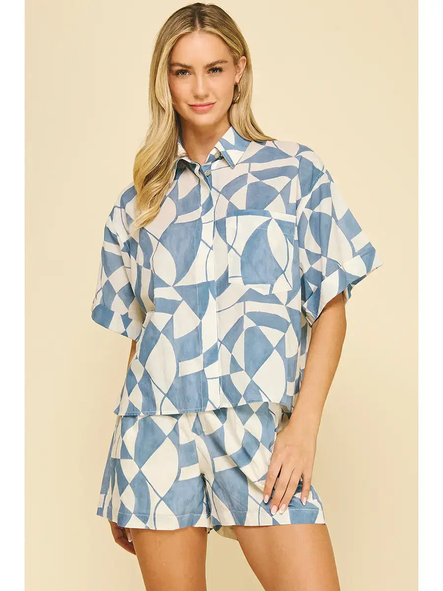 PRINT BUTTON DOWN SHIRT