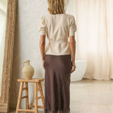 Mixed Lace Midi Skirt