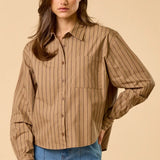 STRIPED BUTTON DOWN BLOUSE
