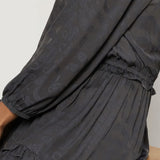 RUFFLE DETAIL TIERED MIDI DRESS
